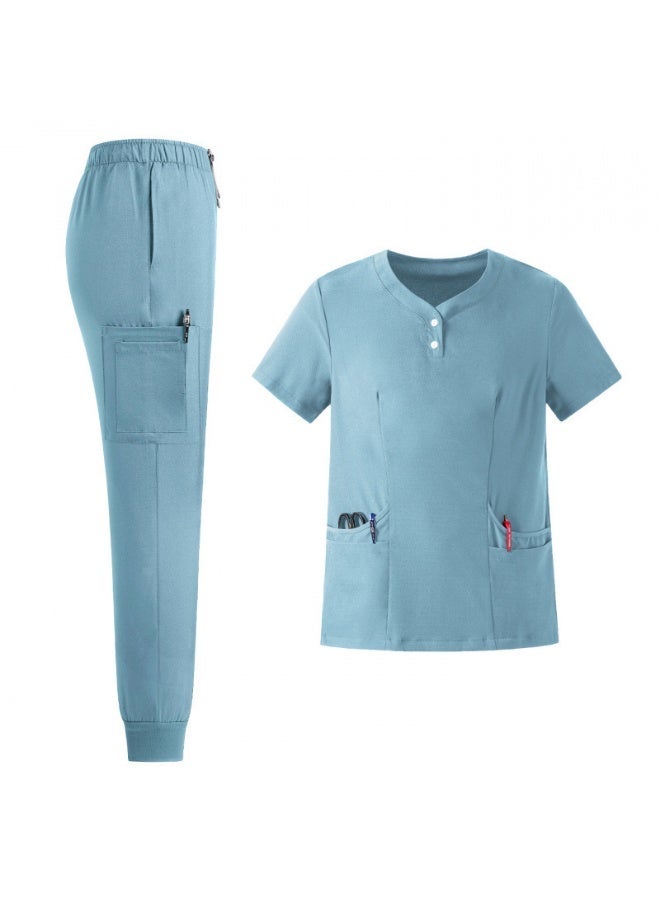 Women's Elastic Doctor Nurse Surgical Gown Work Clothes - Image 1